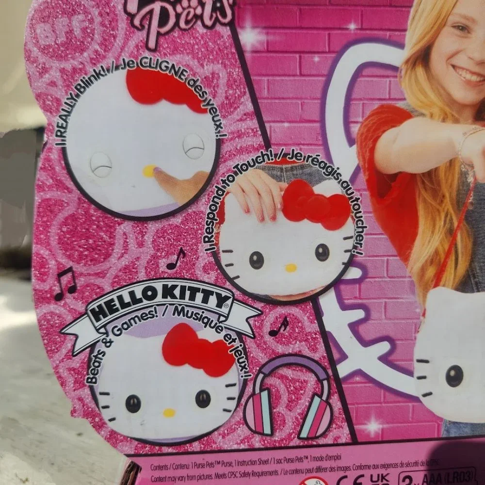NEW Hello Kitty Purse Pets w/ 30 Sounds Blinking Eyes Crossbody Bag EASTER GIFT